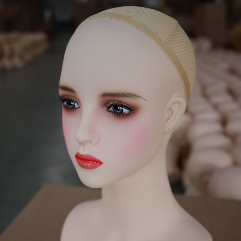 cos ヘッドモデル新しいウィッグヘッドモデル高品質 PVC 素材ダブルショルダー女性モデルヘッド写真ライブブロードキャストダミーヘッドモデル|undefined