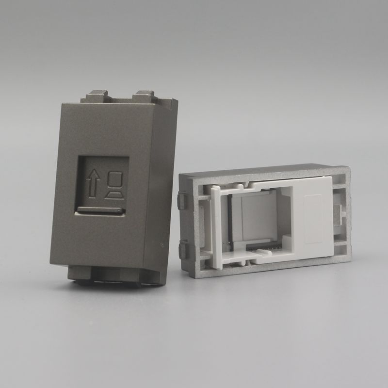 深灰色128型网络信息电脑空位支架框带防护门模块占1位电脑空支架