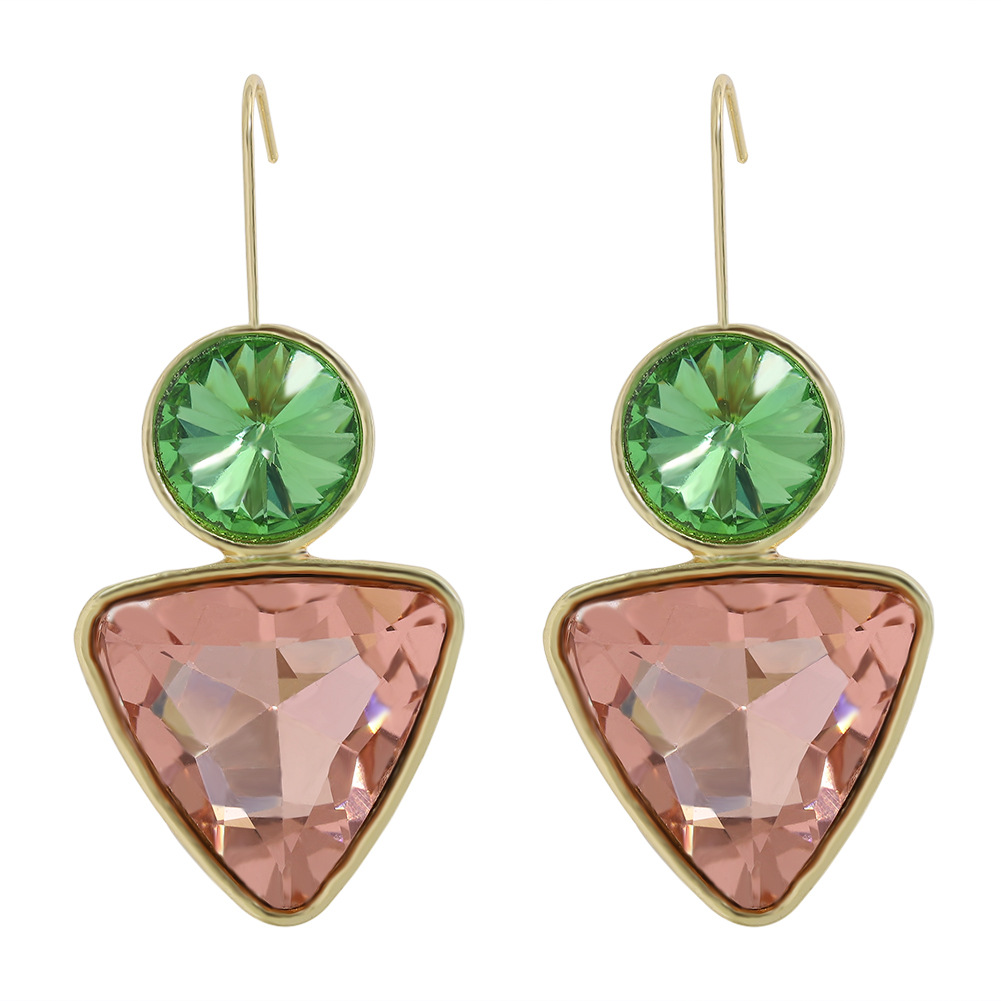 Fashion Alloy Inlaid Colored Gemstone Earrings display picture 6