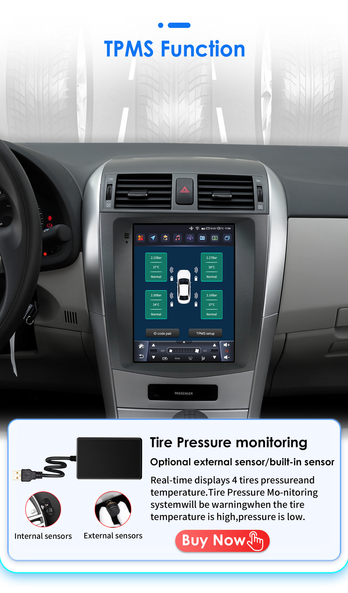 Suitable for 06-13 Toyota Corolla Toyota Corolla Large-Screen Central Control All-In-One Car Navigation