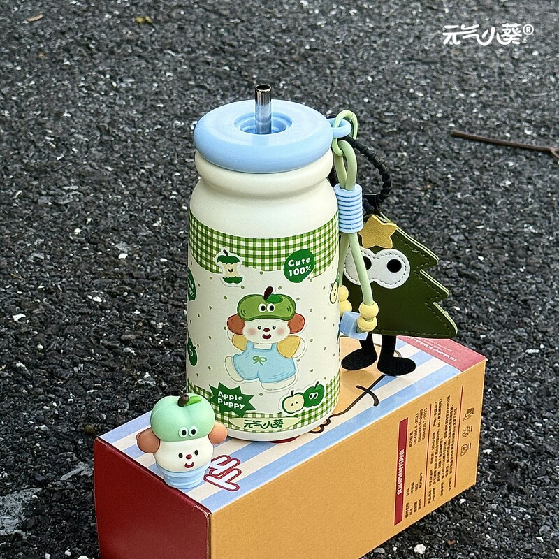 2025新款学生可爱便携双饮水杯316不锈钢女高颜值儿童卡通吸管杯|undefined