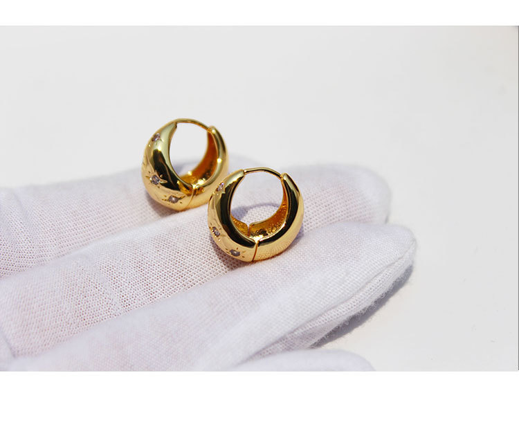 Fashion Water Droplets Copper Plating Zircon Earrings 1 Pair