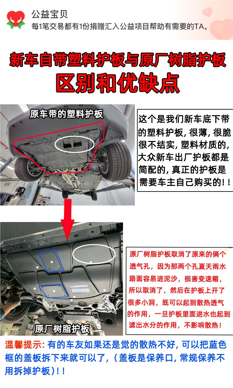 Suitable for Volkswagen Sagitar, Magotan, Golf 7/8, Bora Cc Original Resin Guard Plate Engine Chassis Lower Guard Plate