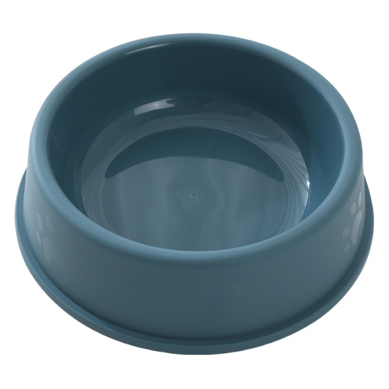 Pet esmerilado tazón perro huellas de perro antideslizante plástico solo tazón de fuente de comida para perros al por mayor suministros para mascotas
