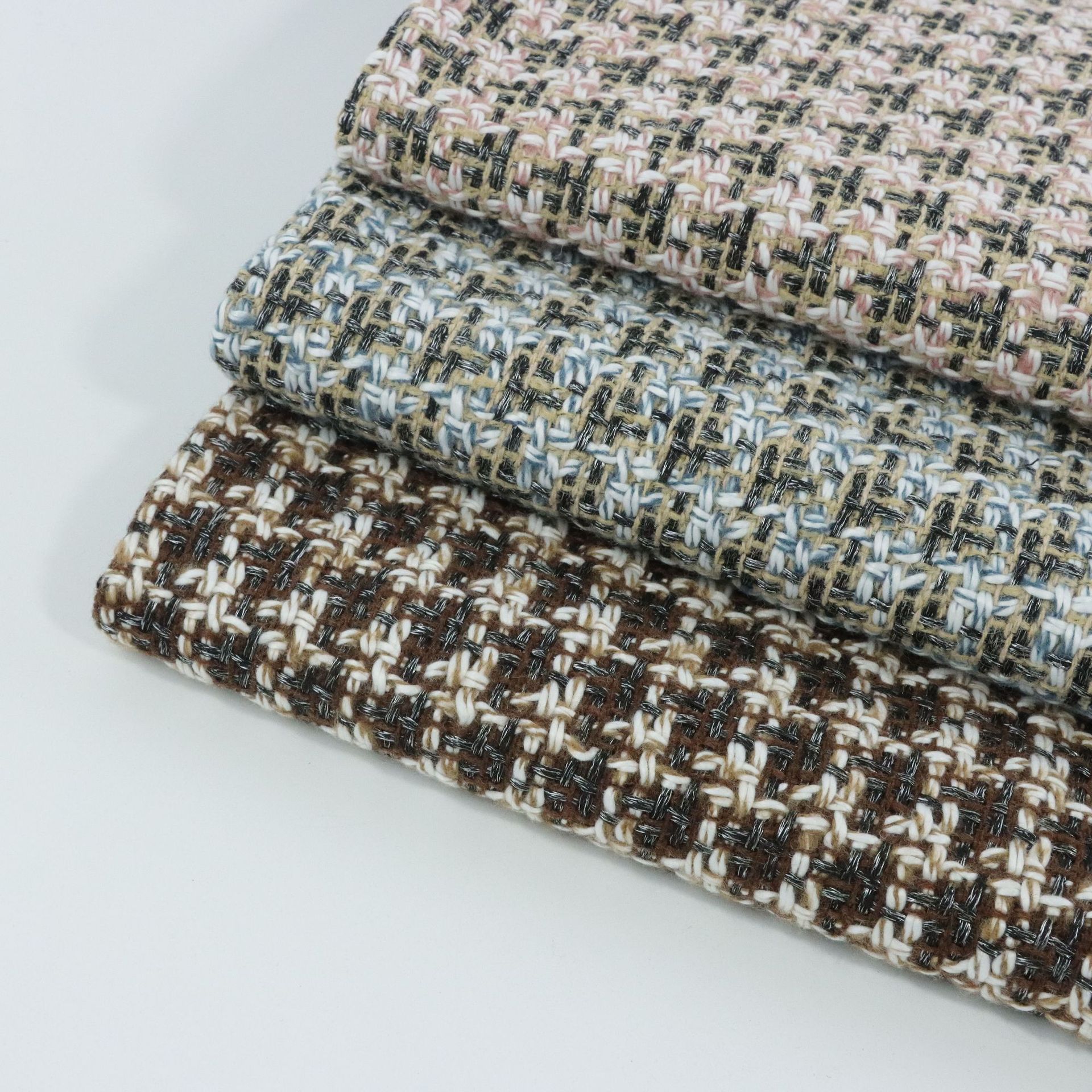 人字呢粗纺千鸟格呢绒毛呢，磨毛格子羊毛色织千鸟格色织格子化纤