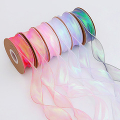 Valentine's Day bouquet packaging ribbon flower shop floral materials wholesale package flower tie flower packaging colorful fishtail yarn