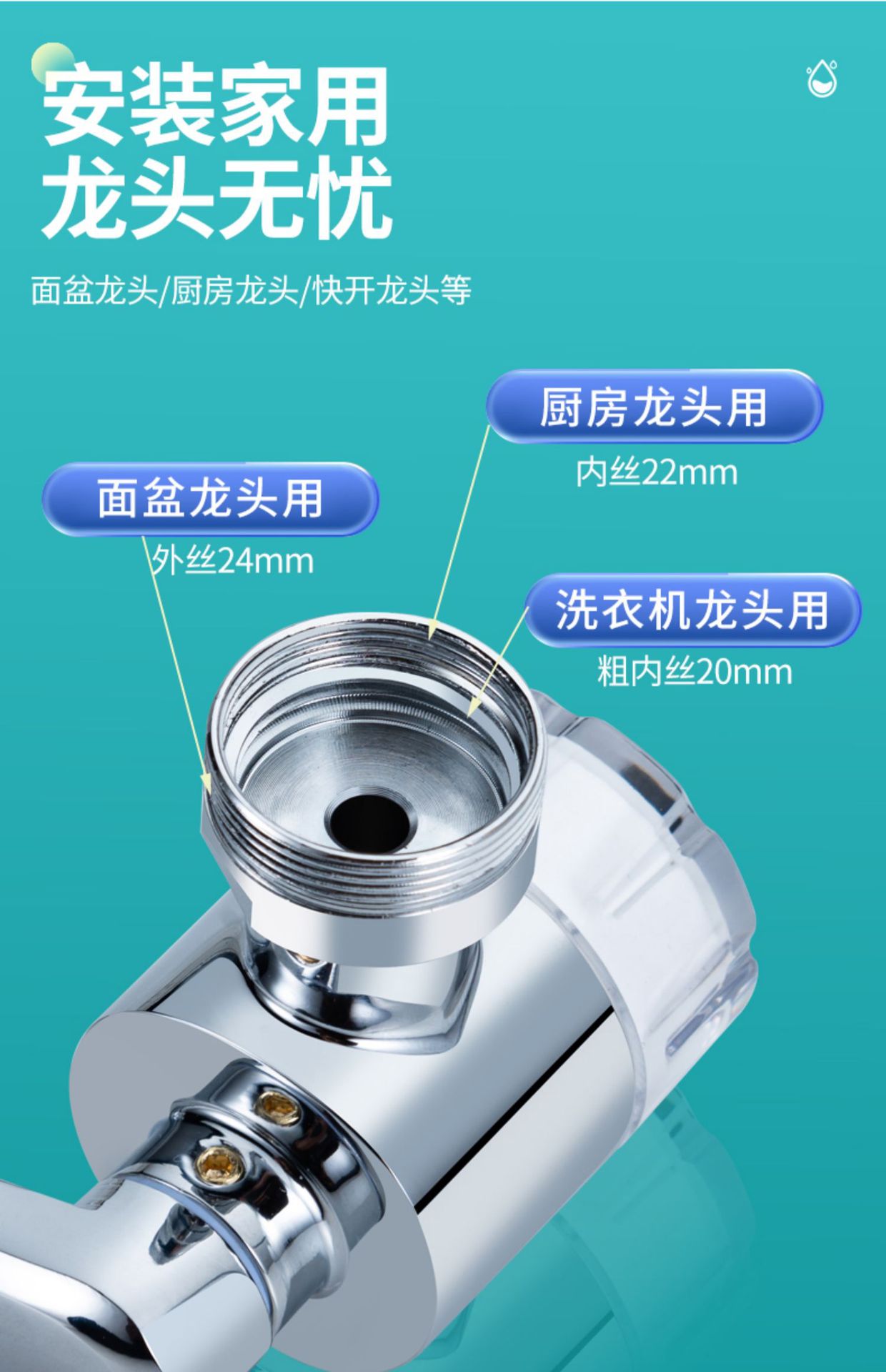 1440-degree multi-functional universal faucet connector, 1080 faucet mechanical arm filter, universal rotary extender undefined