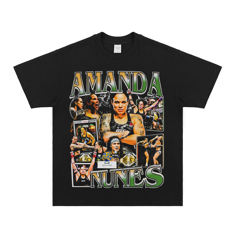 Amanda Boxing Athlete Ufc Lioness Portrait Print Short-Sleeved Loose Digital Print T-Shirt