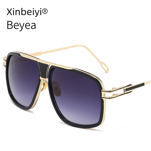 Euro-American Trend Sunglasses 6615, Fashionable Retro Metal Frame Glasses, Crocodile Frame Sunglasses for Round Faces, Trendy Men
