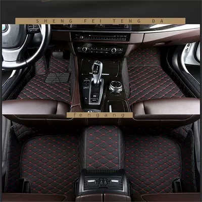Car Floor Mats, Special Anti-Slip Floor Mats for Special Vehicles, Fully Enclosed Car Floor Mats, Double-Layer Carpet Mats, Fully Enclosed Waterproof (Modelə uyğun ayaqaltı) - black-and-red-leather-five-seater-single-layer-be-sure-to-inform-customer-service-of-the-car-model-for-special-use