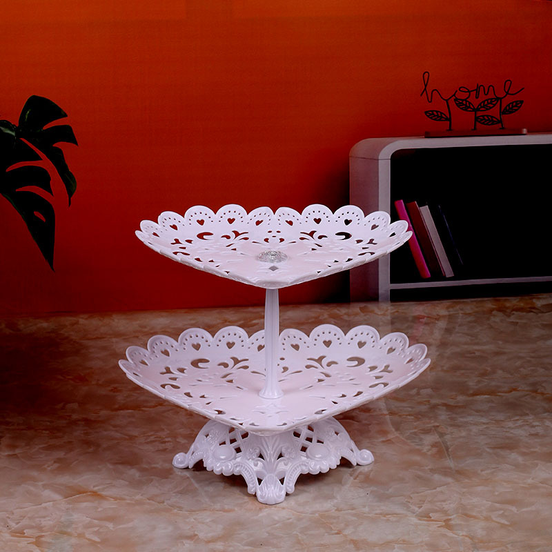 Decoración de cumpleaños soporte de postre estante de exhibición de estilo europeo comida fría mesa de descanso de té de plástico pastel bandeja de postre estante