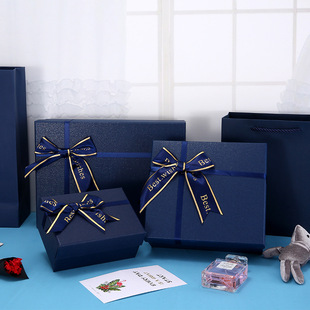 Gift Box Accompanying Gift Empty Box Birthday Gift Box Advanced Sense Boyfriend Gift Box Bow Bronzing Large Box