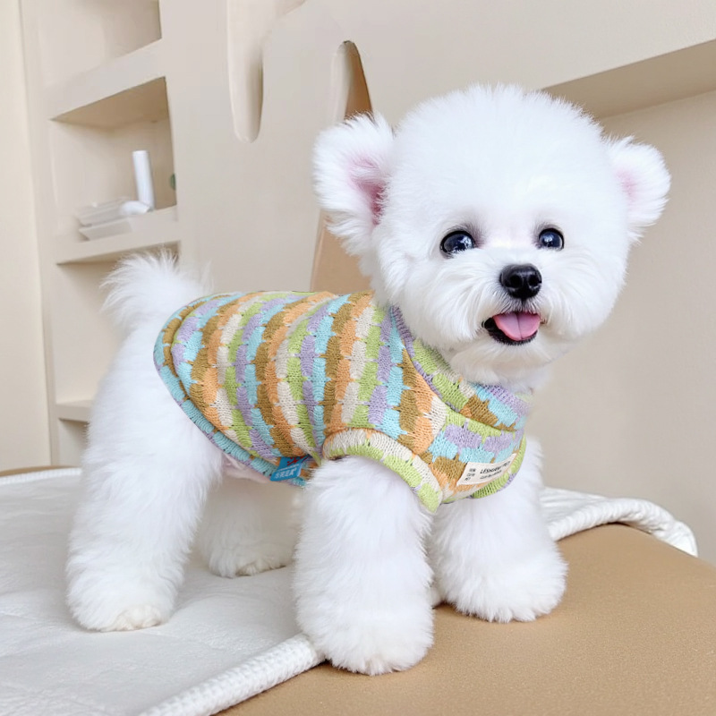 Manufacturer's Ready-Made Pet Vest Dog Clothing Bichon Teddy Small Size Dogs Clothing Dog Clothing Striped Two-Legged Clothing