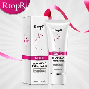 Горная маска для лица против черных точек RtopR Gold, 40 г, глубоко очищающая поры формула