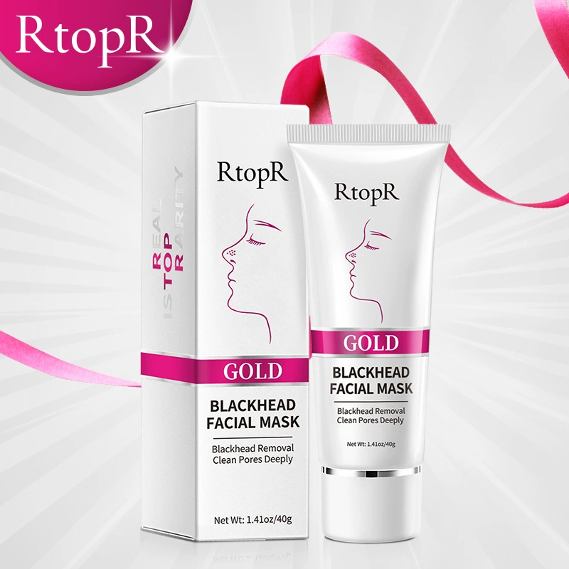 Горная маска для лица против черных точек RtopR Gold, 40 г, глубоко очищающая поры формула