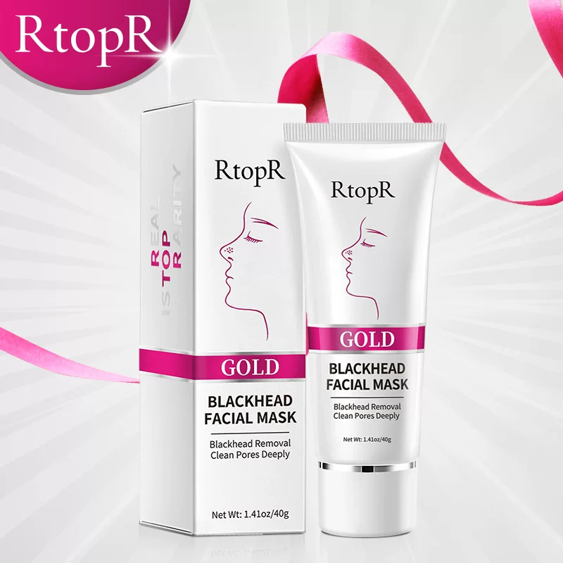 Горная маска для лица против черных точек RtopR Gold, 40 г, глубоко очищающая поры формула
