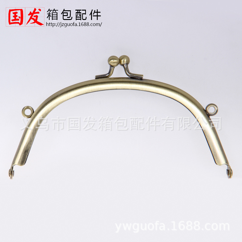 In stock: 20.5CM curva lisa sin orificio de oro 12.7MM cabeza de billetera de hardware de bronce