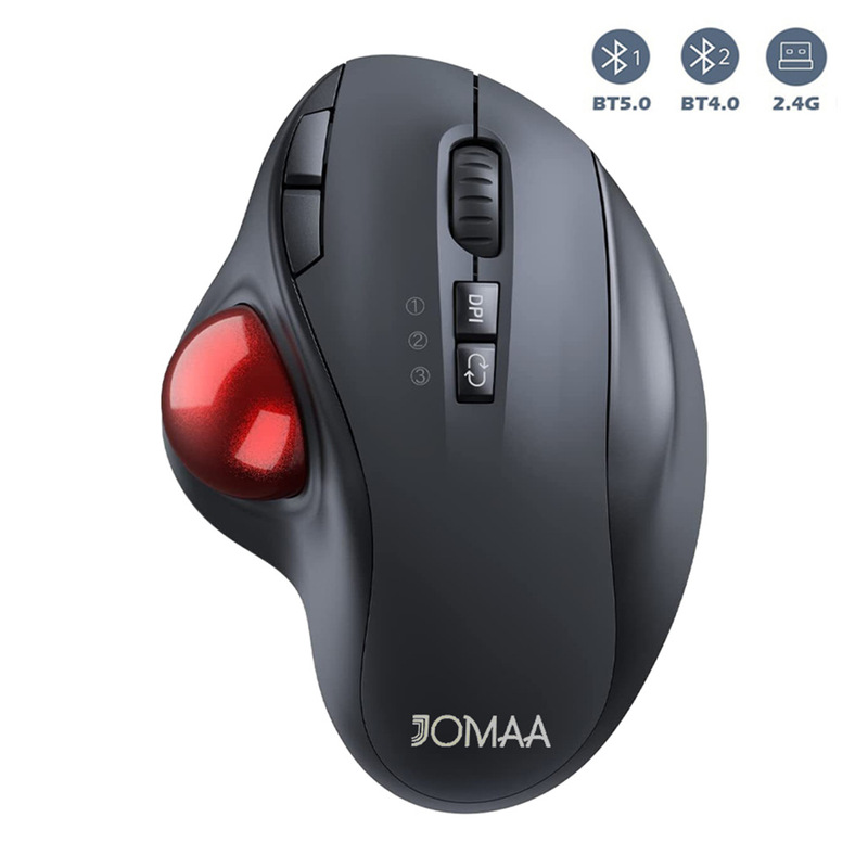 跨境热销 JOMAA 2.4G无线蓝牙双模轨迹球鼠标 可充电 静音办公|undefined