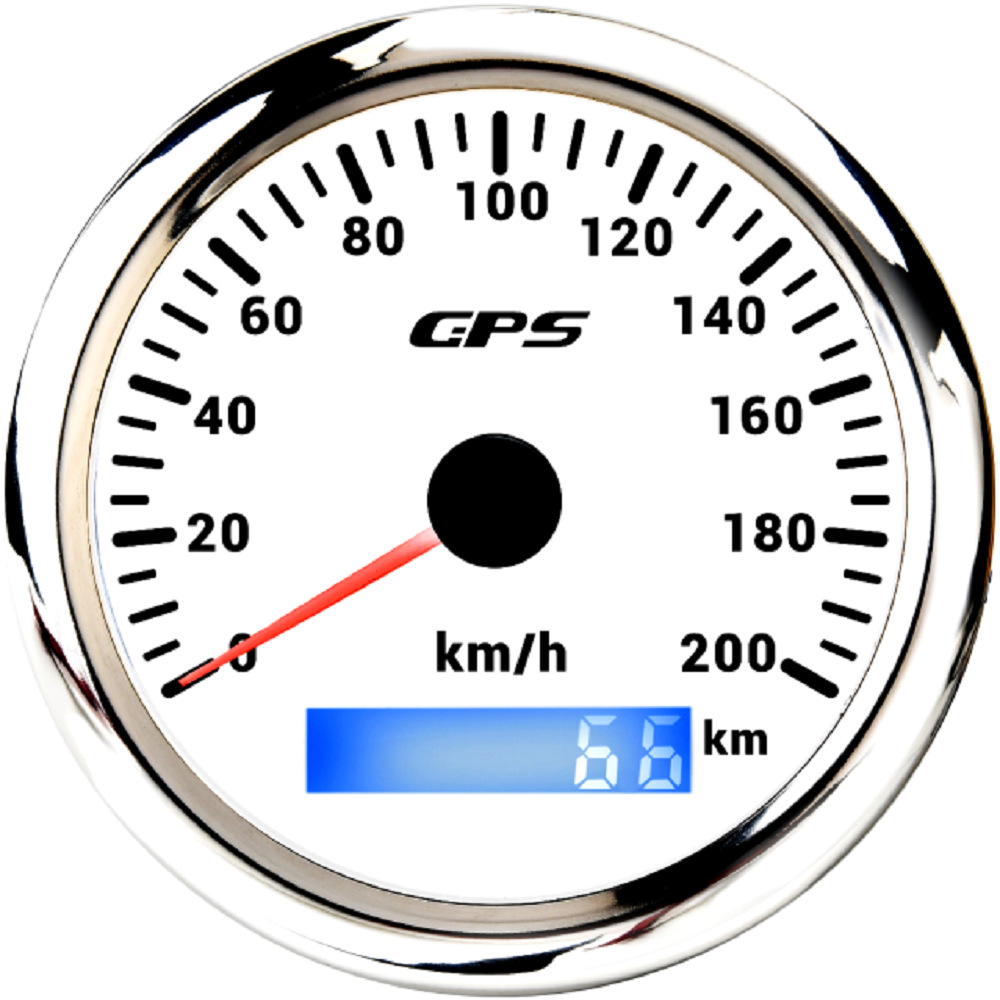 Motuoche – automobile instrument Odometer KM/H with - silver-bezel-white-face-200kmh