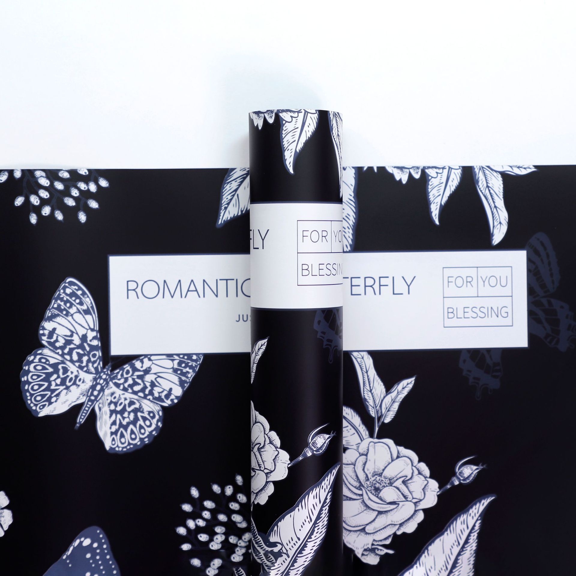 Papel de pluma de mariposa de flores de estilo retro papel de embalaje de flores impermeable florista papel de embalaje de flores