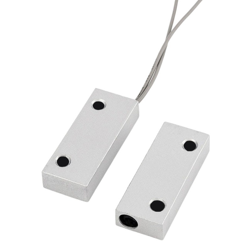 Detector Magnético de Alarma Cableado para Puertas Enrollables, Puertas de Hierro y Ventanas