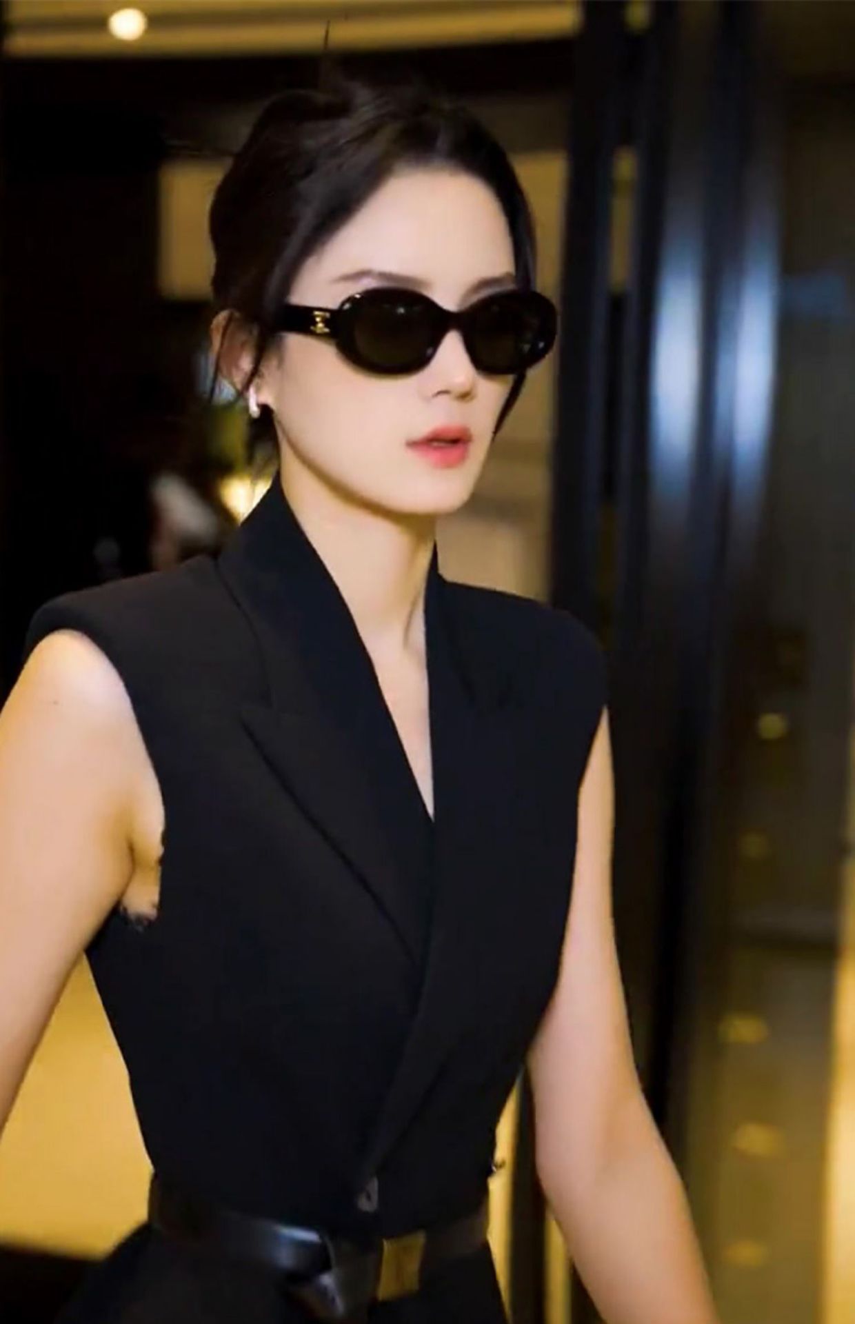 Áo vest nữ công sở dáng dài tay ngắn mùa hè — Màu đen chi tiết 5