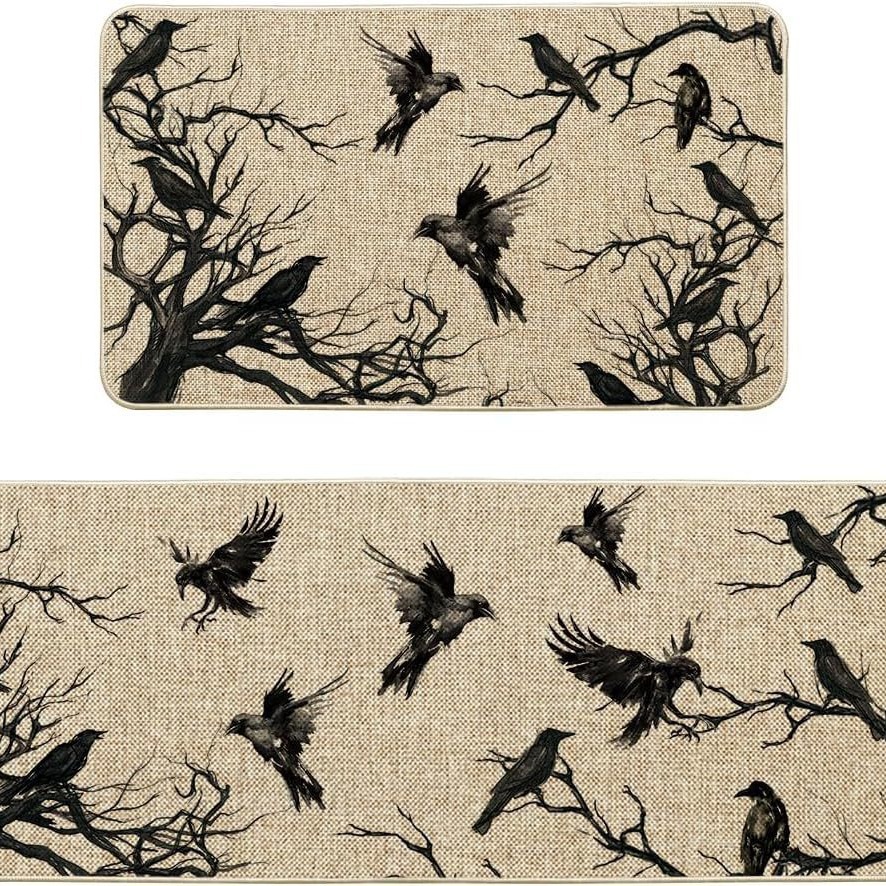 Domácí a zahradní rohožka s lebkou do kuchyně, restaurace, dvoudílná, dlouhý pás, vodoodpudivá, odolná proti nečistotám, oleji, savá rohožka, lze zaslat jménem..._voghion.com