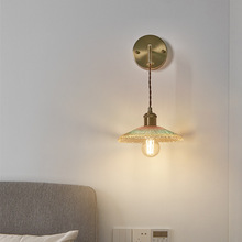 日式复古卧室床头壁灯北欧创意彩色玻璃沙发电视背景墙走廊壁灯