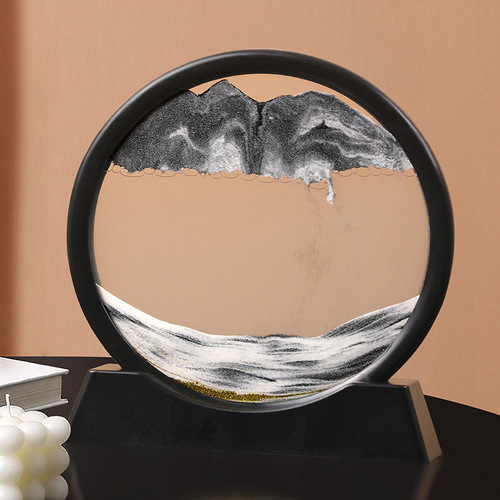 Factory direct sales circular quicksand painting 3D three-dimensional dynamic hourglass home decoration gifts living room desktop ornaments
