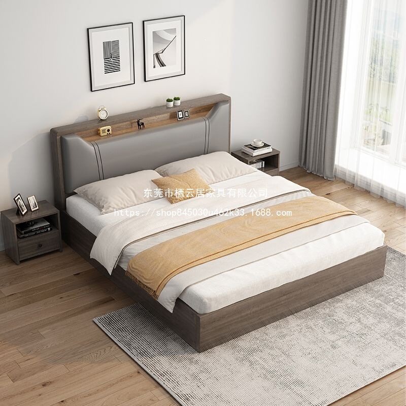 Large-Capacity Storage Bed with Storage Shelves for Master Bedroom, Silent and Stable, Does Not Wobble, Household Double Bed, Economical Home Bed Large-Capacity Storage Bed with Storage Shelves for Master Bedroom, Silent and Stable, Does Not Wobble, Household Double Bed, Economical Home Bed