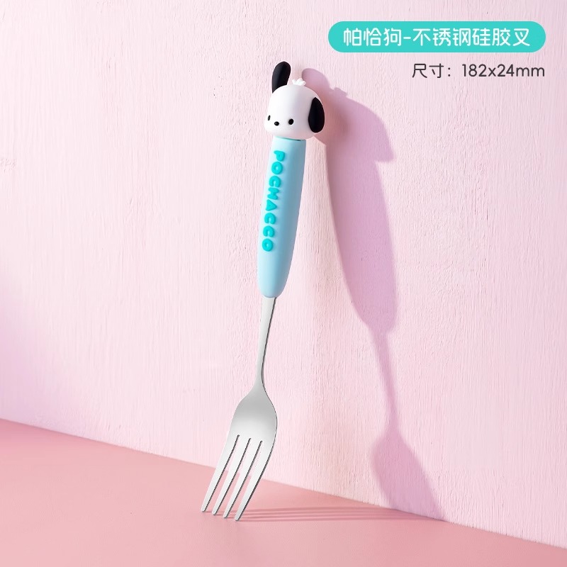 파차 도그 스테인레스 스틸 실리콘 포크