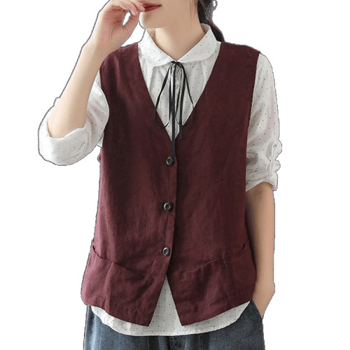 Women's summer thin cardigan jacket, loose fit, outerwear, small backless top, single-breasted, pure color, casual, sleeveless