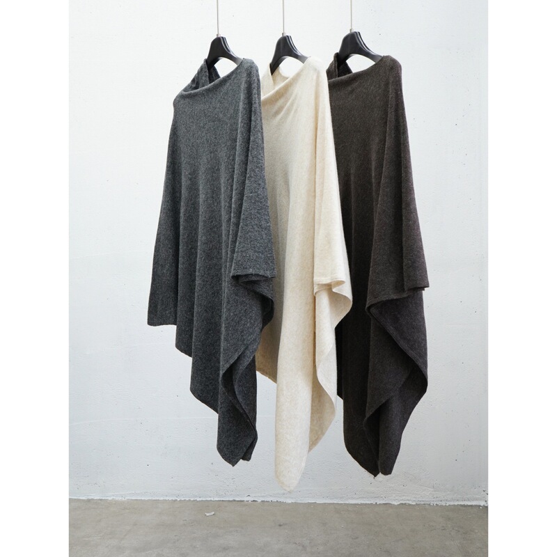 Layered Wool Blend Shawl with Irregular Row Style, Lazy and Trendy Knit Cape Design Layered Wool Blend Shawl with Irregular Row Style, Lazy and Trendy Knit Cape Design