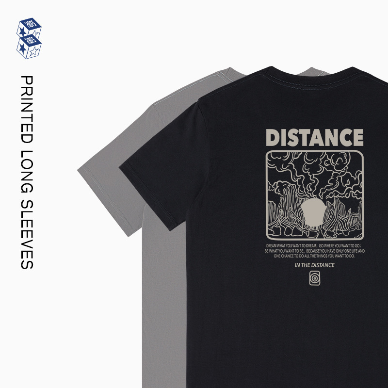 New short-sleeved men's T-shirt summer cotton simple casual 230g loose men's ins fashion men's top New short-sleeved men's T-shirt summer cotton simple casual 230g loose men's ins fashion men's top