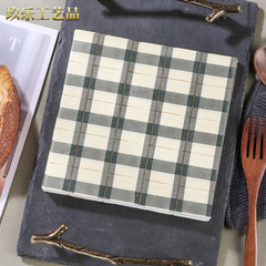 Retro vintage checkered pattern table napkins facial tissues handkerchief paper party wood pulp tissue