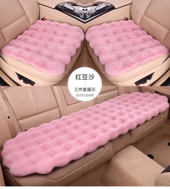 車のクッション冬のウサギのぬいぐるみの背もたれのない3つのセットinsネットの赤い厚さの冬のシングルピースの短いぬいぐるみのクッション|undefined