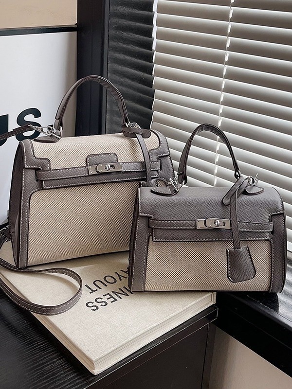 Bolsos para mujer 2025 nuevo estilo transfronterizo costura de color en contraste bolso Kelly de mano moda de alta gama bolso de mensajero de un solo hombro