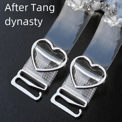 Heart-shaped transparent shoulder straps, invisible bra straps, seamless underwear anti-slip straps, widened and lengthened strapless silicone ribbons