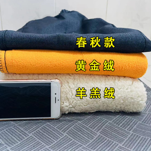 Thick winter leisure pants for middle-aged men, ribbed waist, long pants, high-waisted mens' warm autumn pants, suitable for elderly fathers.