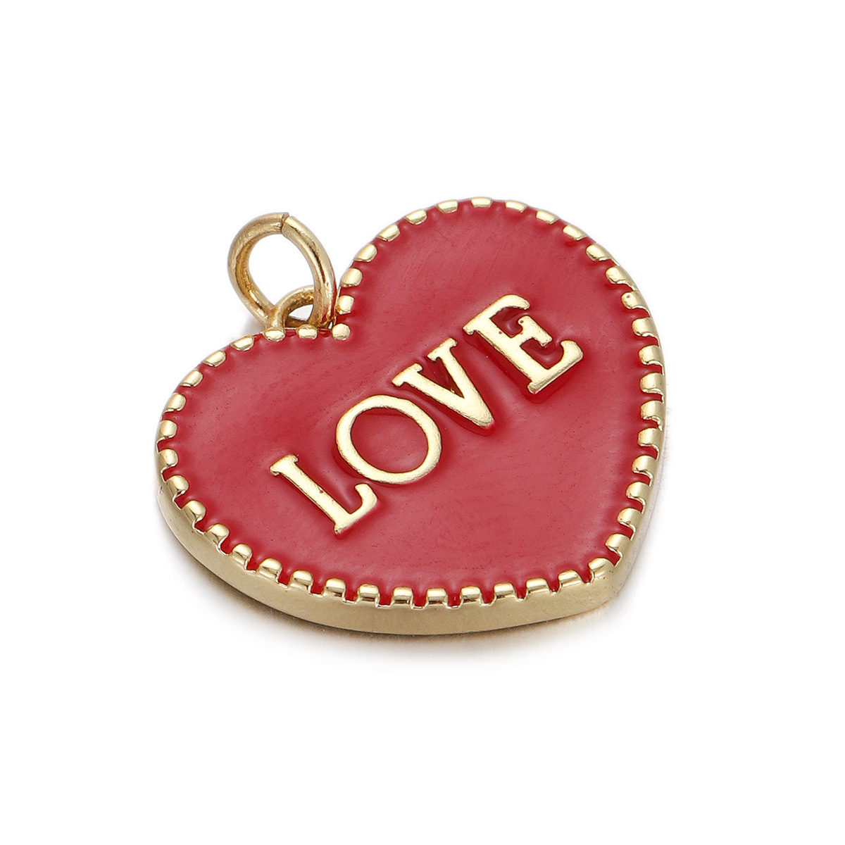 17g Weight Pendant Jewelry Making Type Gold Plated Plating Material Zircon Inlay Material 1 Piece Quantity Holiday, Daily Occasion Copper Material Letter, Heart Shape Pattern Women's Gender Enamel Design Simple Style Style 1 Piece Copper Zircon Gold Plated Letter Heart Shape Pendant 12