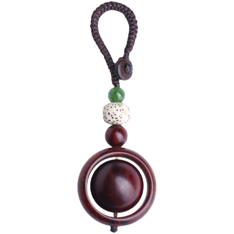 本物のアフリカ紫檀キーホルダー、男性用、手彫り、無垢材、工芸品、車用ペンダント、女性用飾り、卸売