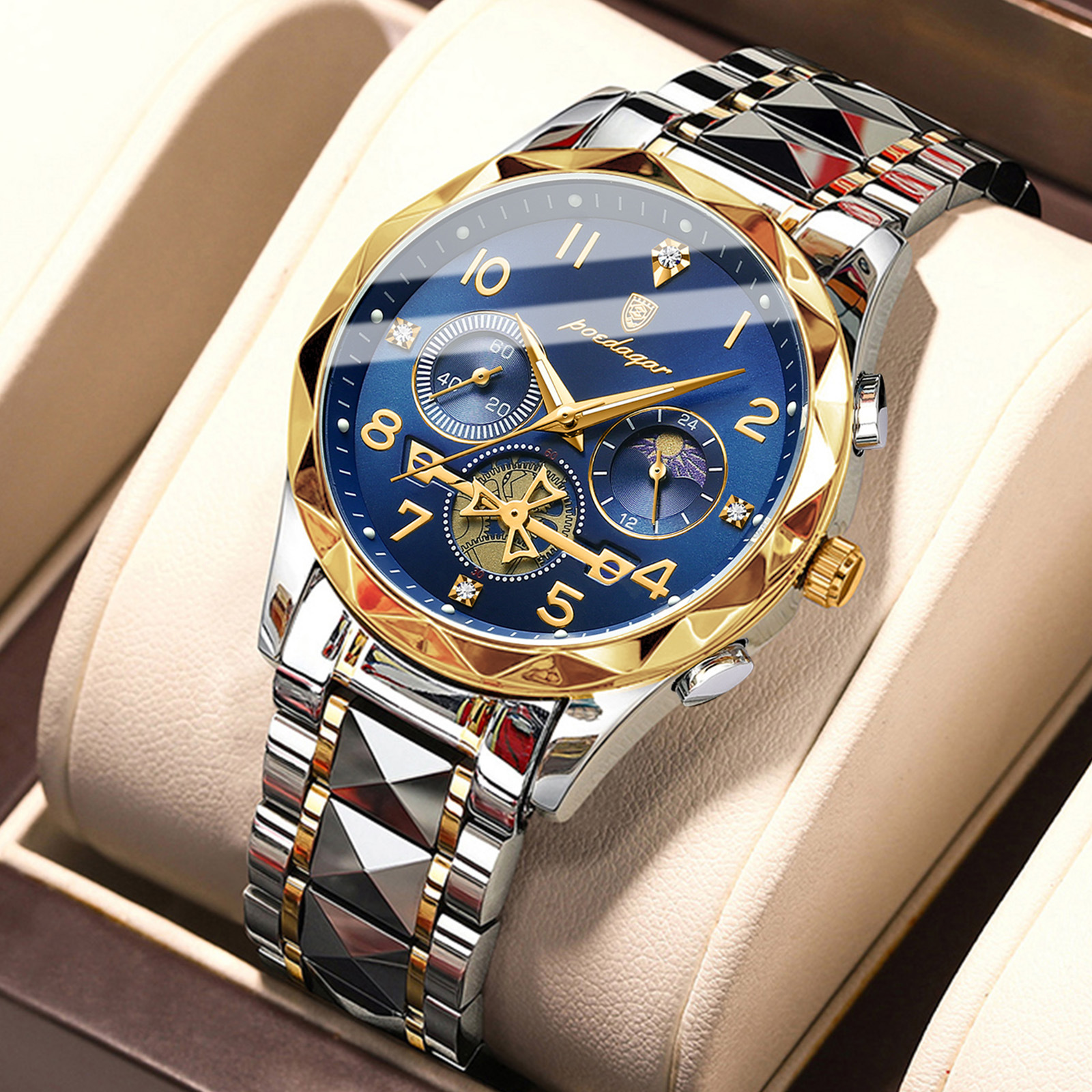 Swiss Brand Multifunctional Fashion Men's Watch Waterproof Luminous Quartz Watch Live Broadcast Foreign Trade Hot Model Dropshipping