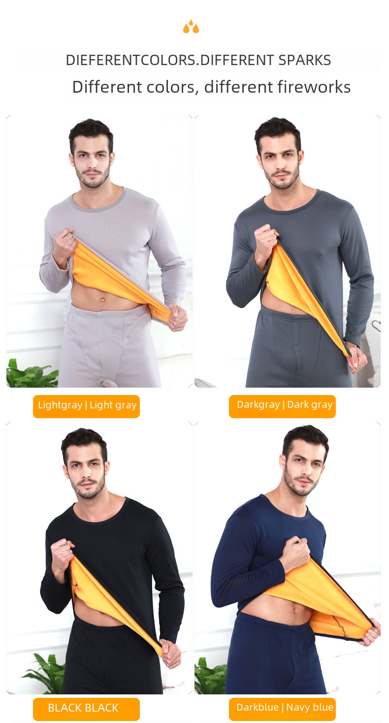 Winter plus fertilizer to increase thermal underwear women plus velvet padded cold cotton sweater men's large size autumn clothes autumn pants wholesale