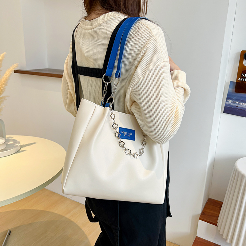 Femmes Moyen Toutes Les Saisons Faux Cuir Couleur Unie De Base Seau Fermeture Éclair Sac À Main display picture 6