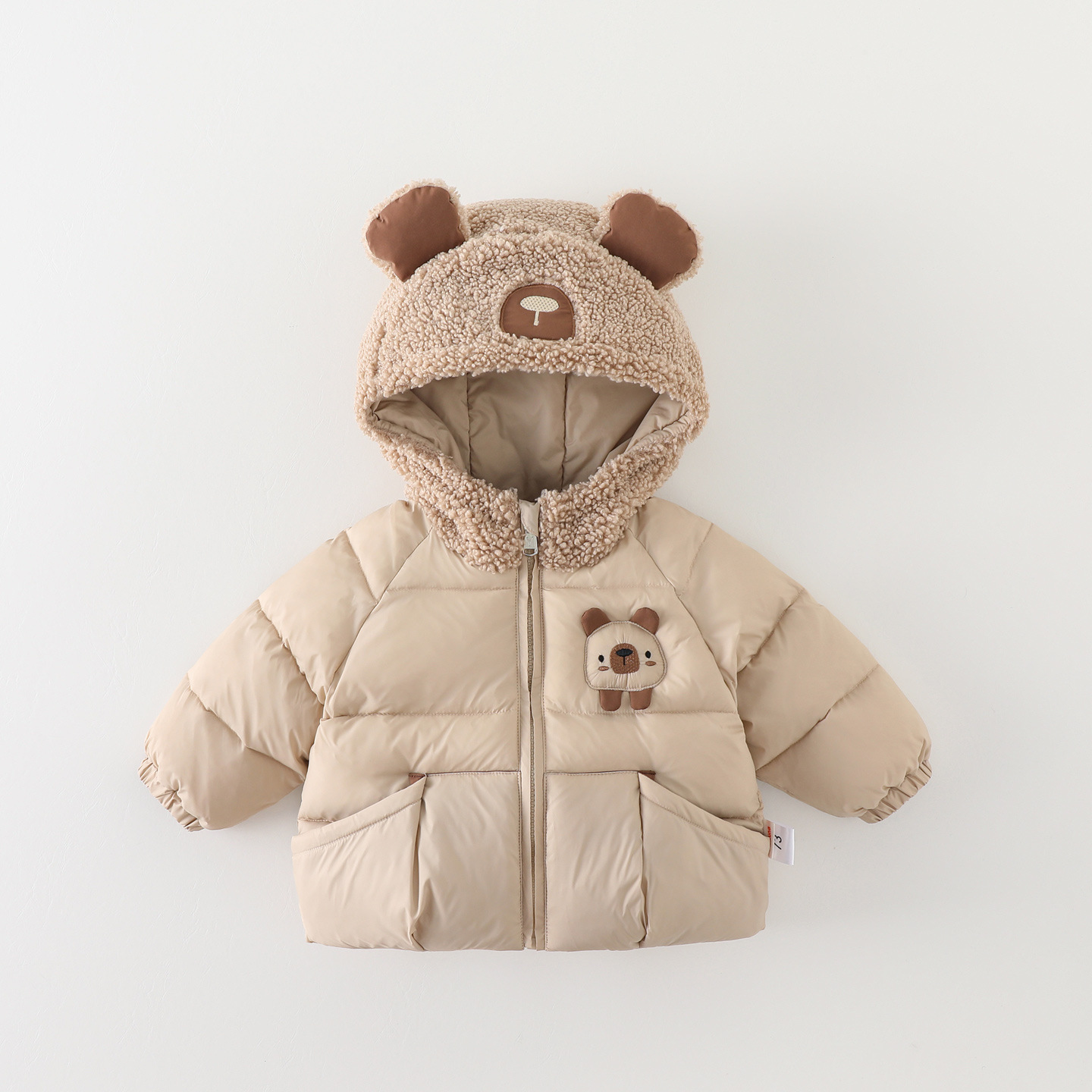 Boys' winter cotton-padded jacket, thickened Class A warm coat, casual outdoor warm cotton-padded jacket for infants and toddlers.