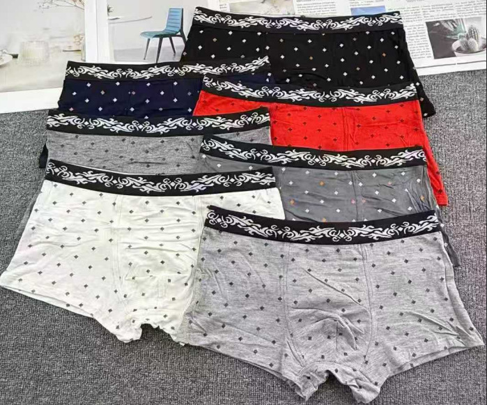 911 - 1 # malla de hielo fresca y transpirable pantalones interiores de hombre, pantalones cortos de ángulo plano sin marcas de seda de verano.