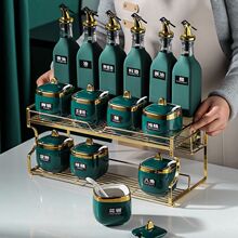 北欧轻奢厨房调料盒调味瓶组合套装家用酱醋油瓶陶瓷盐味精