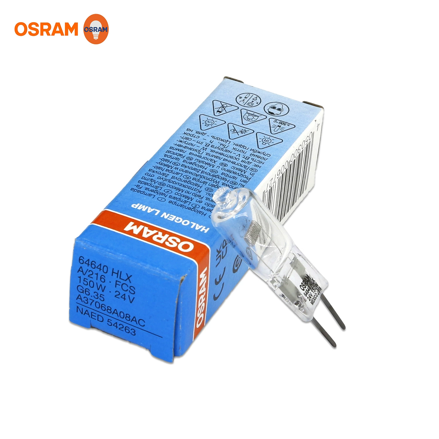 Лампочка OSRAM 64640HLX 24V150W G6.35 для больницы без теней Naed54263