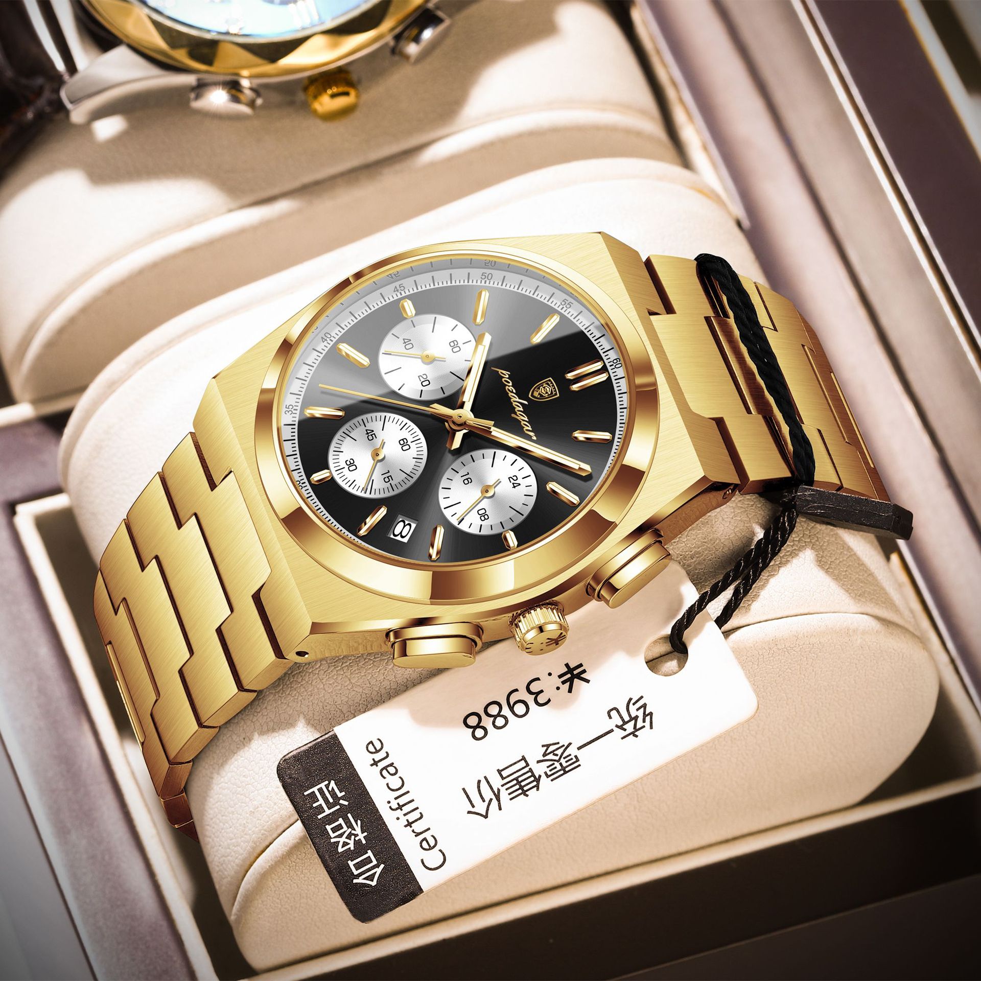 Nuevo reloj multifuncional para hombre de la marca suiza, reloj de cuarzo luminoso a prueba de agua, transmisión en vivo, estilo explosivo de comercio exterior, entrega de una pieza