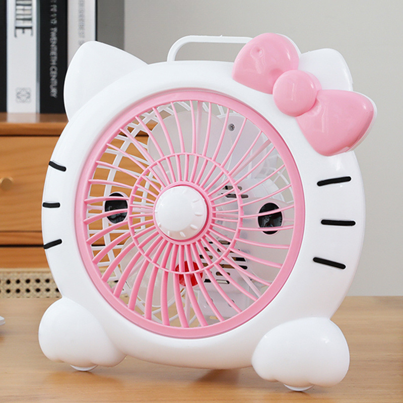 Cartoon Electric Fan Student Dormitory Mini Fan Home Silent Office Desktop Fan Bedside Rotating Fan
